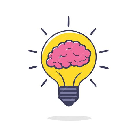Premium Vector | A light bulb with a brain inside