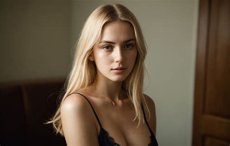 Wallpaper Look Blonde Long Hair Blue Eyes Stable Diffusion Neural Network For Mobile And