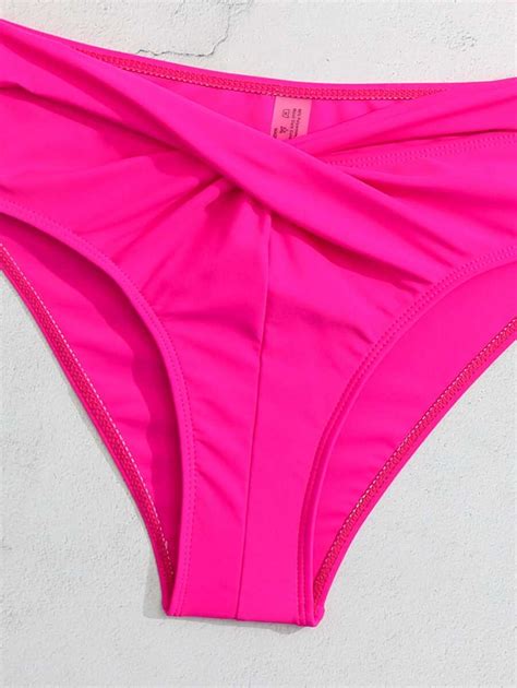 SHEIN Ensemble de bikini croisé unicolore pour adolescentes plage d été Mode en ligne