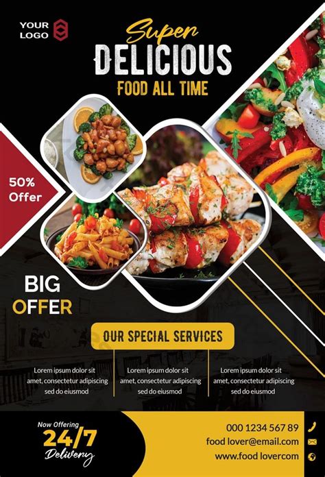 Super Delicious Resturant Food Flyer Design Psd Free Download