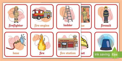 Firefighter Flashcards Elc Nauczyciel Wykonał Twinkl