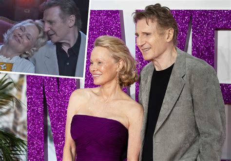 Liam Neeson Pamela Anderson Kiss In New Naked Gun Promo Leaning Into It Perez Hilton