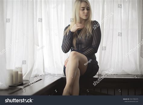 Sexy Blonde Tight Dress Beautiful Adult Stock Photo Shutterstock