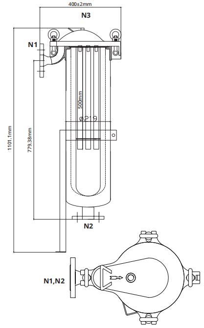 Membrane Solutions SSBH Series Side Entry Single Bag Filter Housing