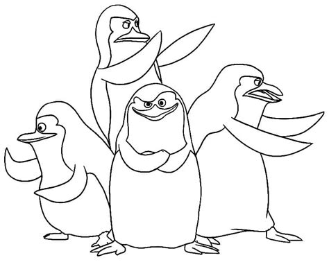 Desenho De Pinguins De Madagascar Escrevendo Na Prancheta Para Colorir