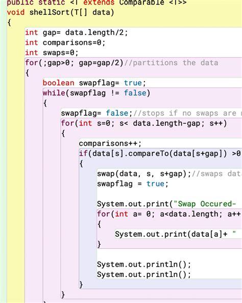 Solved Java I Had To Modify The ShellSort BubbleSort And Chegg