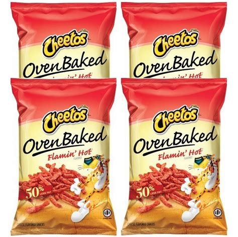 Cheetos Oven Baked CRUNCHY Cheese Flavor FLAMIN HOT Snacks 7 5oz 4 Pack