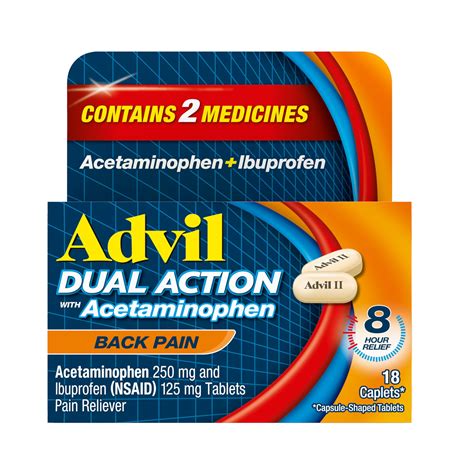 Amazon.com: Advil Dual Action Back Pain Caplets Delivers 250mg