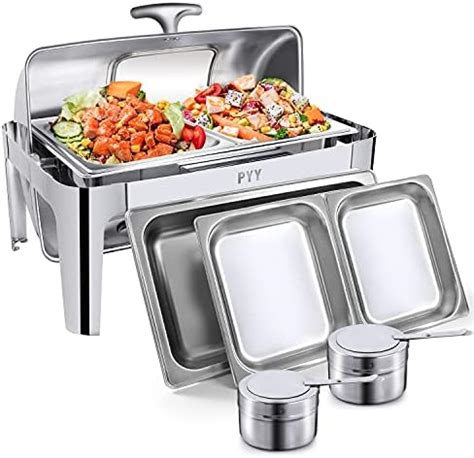 Pyy Roll Top Chafing Dish Buffet Set Qt Stainless Steel Chafing