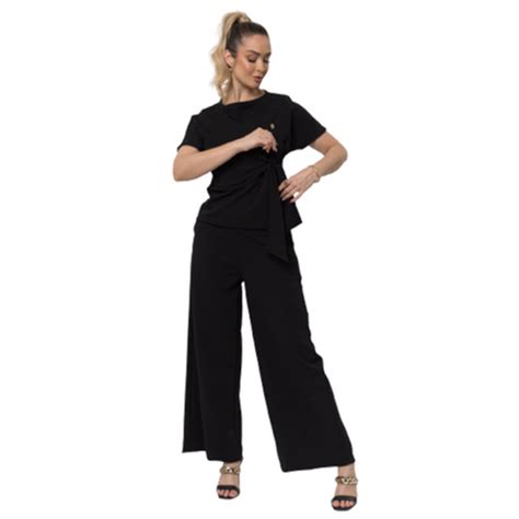 Pijama Cirúrgico Feminino Glamour Preto DANA JALECOS EXCLUSIVOS