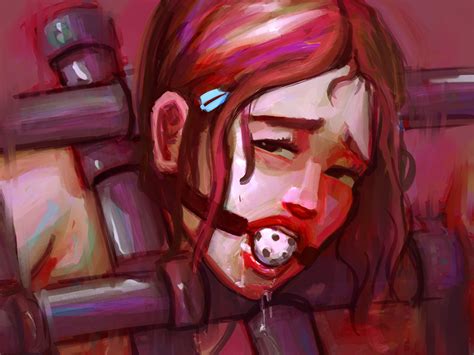 Close Up Ballgag By Ropepigments Hentai Foundry