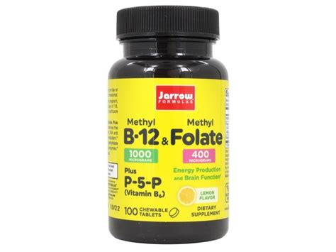 Jarrow Formulas - Methyl B12 & Methyl Folate Lemon - 100 Chewable ...