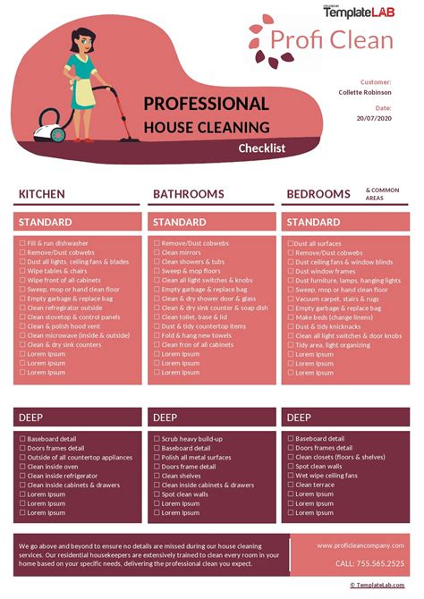 House Cleaning Checklist Template ~ Excel Templates