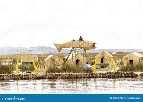 Uros Island Lake Titicaca Peru January Unidentified Uros