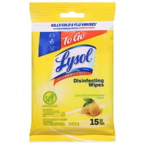 Lysol Disinfecting Wipes Lemon And Lime Blossom Scent To Go Publix Super Markets