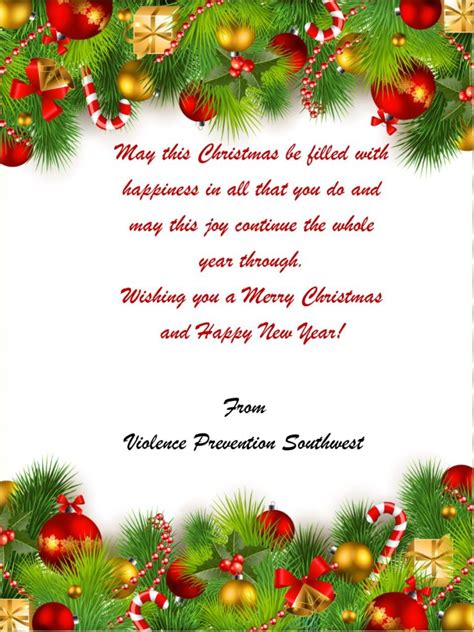 Peace and Joy: Our Christmas Wish for You! - Violence Prevention Southwest