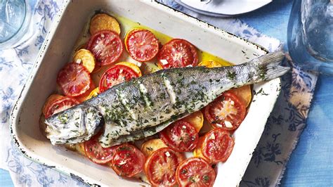 Roasted sea bass with sweet potato recipe recipe - BBC Food
