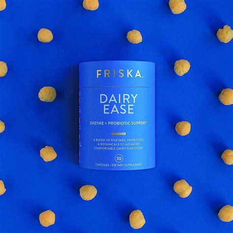 FRISKA Dairy Ease Supplement | Digestive Enzymes & Probiotics | Lactose