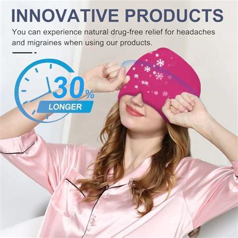 EXQUISLIFE Migraine Headache Relief Cap Gel Ice Head Wrap Hot And Cold Therapy Headache Eyes