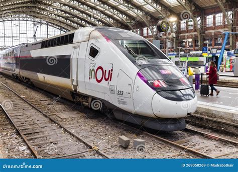 French TGV Train at the Station in Lille, France Editorial Stock Image ...