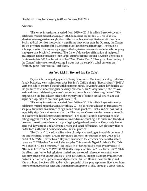 PDF Ass You Lick It Bey And Jay Eat Cake