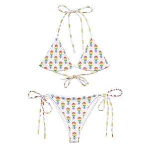 Rainbow Upside Down Pineapple Bikini LGBTQ Swingers Bikini Swinger Swim Swinger Lifestyle