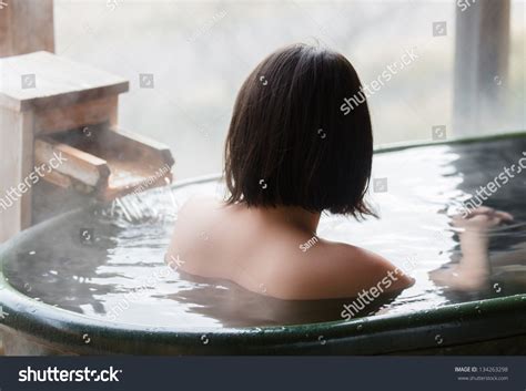 Woman Enjoys Outdoor Bath Hot Springs Stock Photo Shutterstock