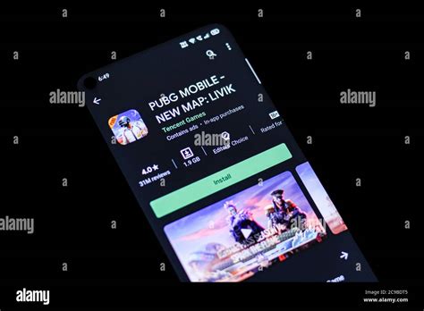 In this photo illustration a PUBG mobile app displayed on an Android