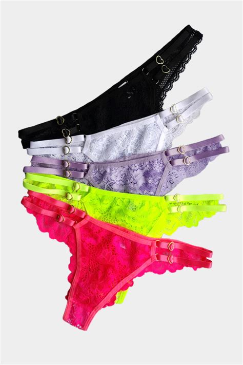 Calcinha Fio Duplo Regulagem Coração Duas Tiras Renda BBM Lingerie