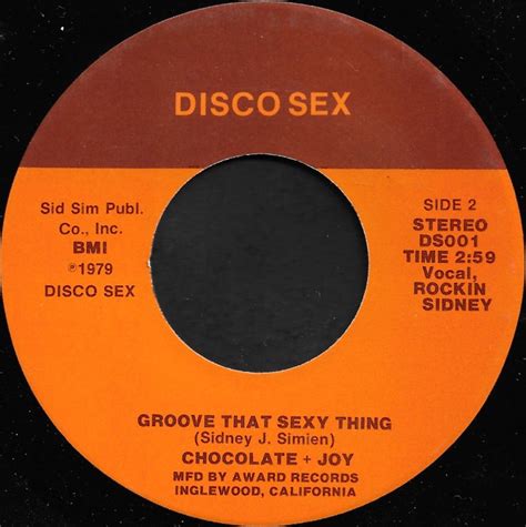 Chocolate Joy Groove That Sexy Thing Disco Sex Us Nm Silver Fox Records Adey Pierce