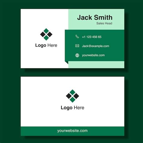 Premium Vector Modern Green Color Business Card Design