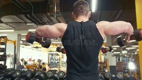 Strong Shirtless Bodybuilder With Naked Muscular Torso In Workout Room Stock Footage Video Of