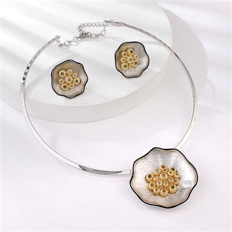 casual zinc alloy necklace  earring set  sgsiso certification