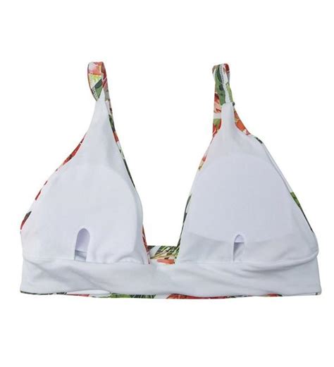 Women S Sexy Printed Two Piece Leaves Bikini Set Swimsuit Push Up Swimwear Green C X Qqdt