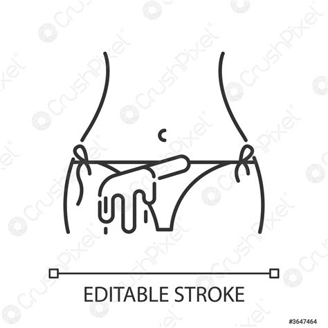 Bikini Waxing Linear Icon Female Hair Removal Procedure Depilation With Stock Vector