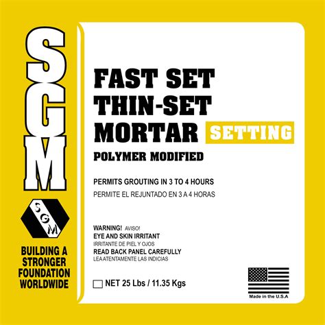 Fast Set Thin-Set Mortar (Polymer Modified) - SGM, Inc.