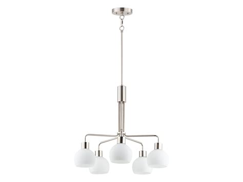 Maxim Lighting Coraline 5 Light Satin Nickel Glass Chandelier Mx11277swsn