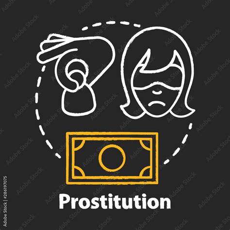 Prostitution Chalk Concept Icon Sex Trafficking Idea Sexual Exploitation Slavery Assault And
