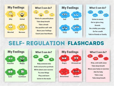 Self Regulation Flashcards Coping Strategies Social Emotional Regulation Calming Corner Tools