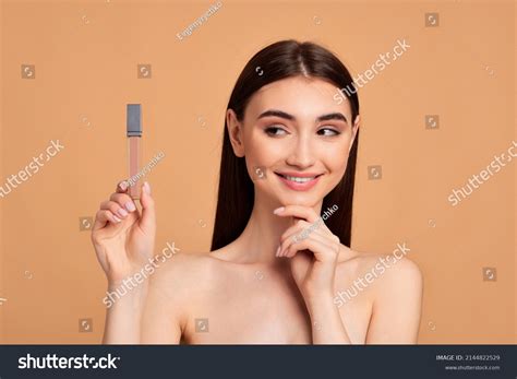 Woman Look Away Nude Lip Gloss Stock Photo Shutterstock