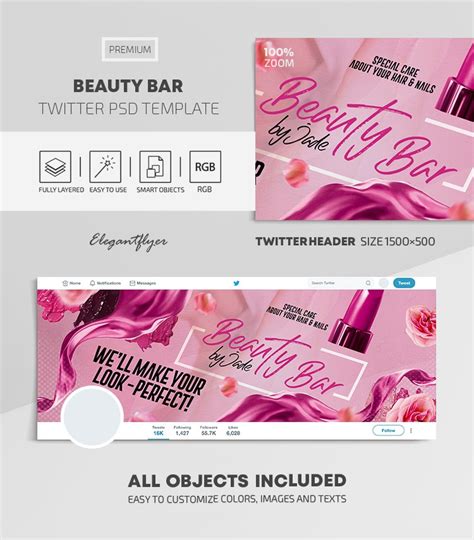 Pink Simple Beauty Bar Premium Social Media Template Psd By Elegantflyer