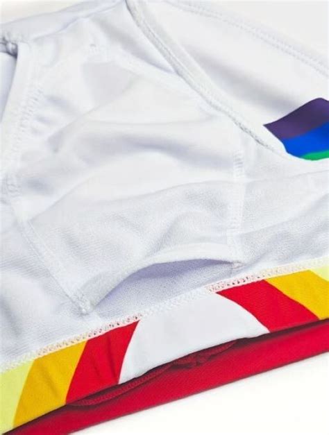 New Men S Sexy Rainbow Rear Low Rise Swim Bikini W Contoured Pouch Gay Interest EBay