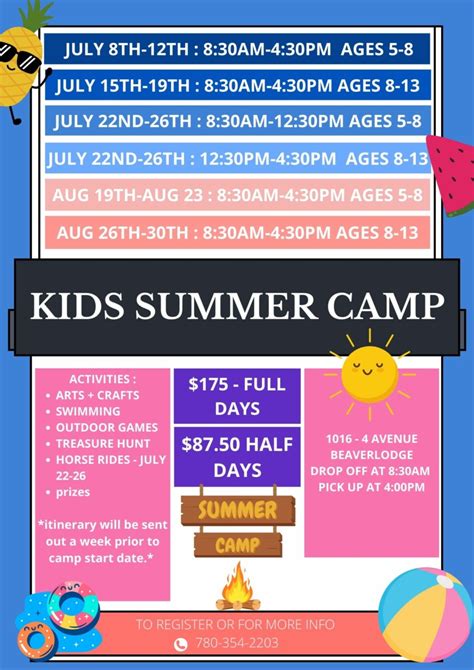 Upcoming Kids Summer Camps 2024 Beaverlodge