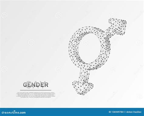 Male Gay Gender Symbols Wireframe D Low Poly Man And Man Homosexuality Abstract Vector