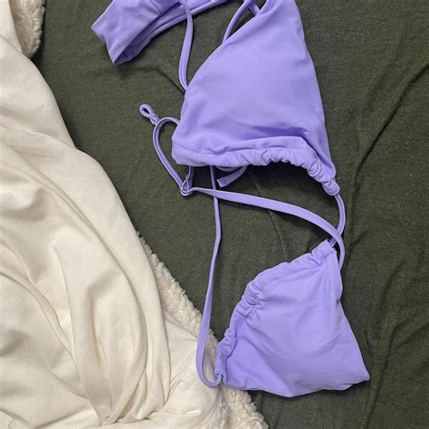 Temu Violet Bikini With Two Different Bottoms Top Depop