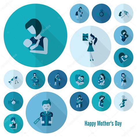 Happy Mothers Day Icons Stock Vector By ©helenstock 78352496