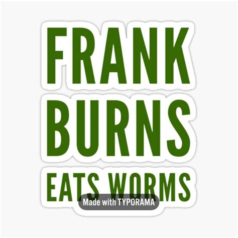 Frank Burns Stickers Redbubble