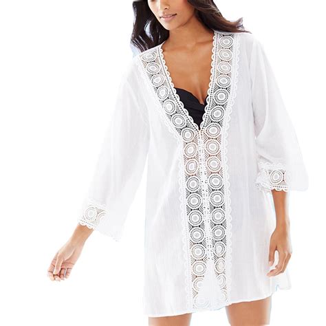 Hot Sale Chiffon Swim Suit Cover Up V Neck Lace Bikini Cover Up Beach Bathing Suit Coverups