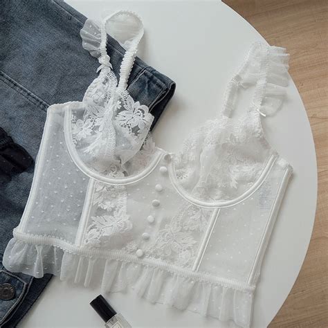 Sexy Lingerie Women Big Breasts Look Small Breasts Summer Thin Bra French Pure Desire Lace