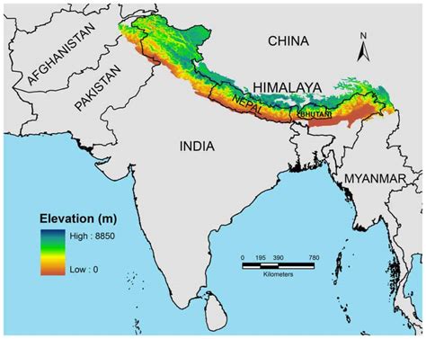 Himalayas Mountains Map - Stefa Emmalynn